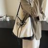 Bolso de lona coreano de gran capacidad para mujer, nuevo bolso de mano estilo universitario de moda 2024, bolso de hombro informal tipo cubo