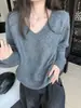 Ropa Zhengqite/ Suéter de Punto Suave y Acogedor de Lana y Cachemira con Cuello en V para Mujer Invierno