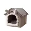 Casa para Gato y Perro, Forma de Casa, Adecuada para Todas las Estaciones, para Perros Pequeños como Teddy, Calidez Invernal, Casa para Perro Extraíble y Lavable, Ropa de Cama para Mascotas