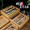 Caixa de Exibição de Sushi da Moda para Barraca, Caixa de Madeira para Exibição de Pássaros Grelhados, Caixa de Presente de Sashimi Estilo Japonês com Bandeja de Drenagem e Tapete de Chá