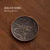 Posavasos Pequeño de Cobre Antiguo Estilo Japonés Aleación Portavasos de Té Aislado Platillo de Té Vintage Accesorio para Juego de Té Kung Fu con Estante de Almacenamiento