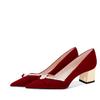 Zapatos Rojos de Tacón Alto Boda Vestido de Novia Dos Usos 2024 Primavera y Otoño Nuevos Zapatos de Novia Zapatos de Aguja para Mujer