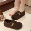 Mocasines Únicos sin Cordones, Estilo Coreano, Zapatos Nuevos con Forro de Felpa, Cálidos Zapatos Mary Jane de Otoño e Invierno para Mujer