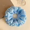 Goma para el pelo scrunchie de color liso estilo coreano Ins para mujer, Lazo para el pelo de look perezoso, Accesorio para el pelo de coleta baja