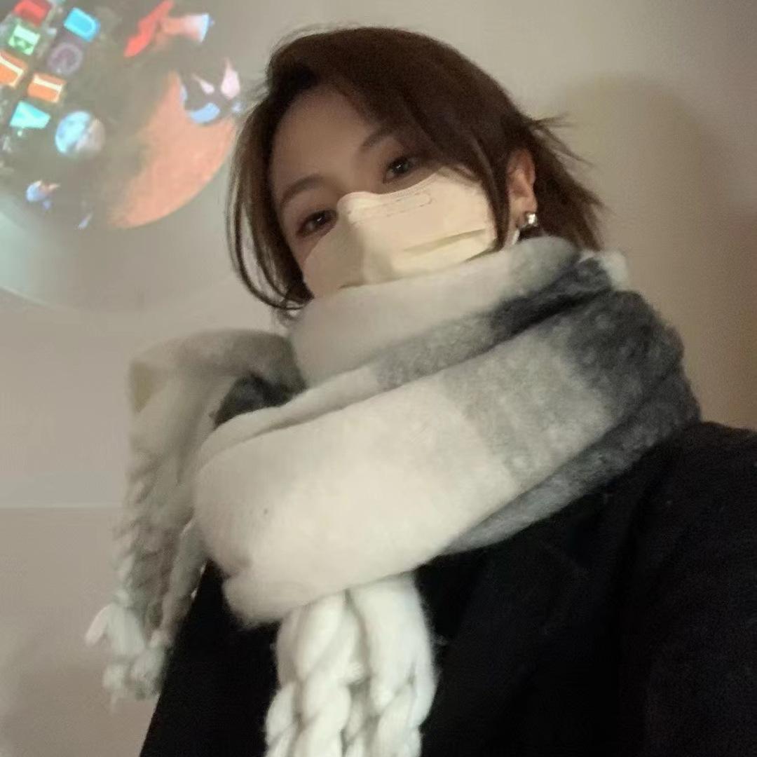 围巾韩系氛围感
