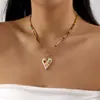 Collar de Cuentas Nuevo Transfronterizo Europeo y Americano Lindo Colorido Dibujo Animado Corazón Ojo del Diablo Colgante Collar de Cuentas para Mujeres