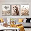 Amazon Transfronterizo Pintura Decorativa León Caña Diente de León Arte Pintura al Óleo Póster Nórdico Decorativo Pared Pintura Mural