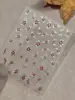 Maillard Rojo Dorado Pegatinas para Uñas Florales Estampado en Caliente Ramas y Hojas Doradas Flores Rojas Pequeñas Otoño e Invierno Blanqueamiento de Uñas Calcomanías Decorativas Venta al Por Mayor