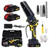 Motosierra eléctrica de mano sin escobillas, carga con batería de litio, 8 pulgadas 6 pulgadas, multifuncional para el hogar, portátil, sierra para tala, herramientas de carpintería, jardín