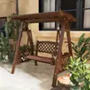 Silla columpio para exteriores para uso doméstico, silla colgante para balcón interior, columpio de madera maciza para patio exterior para dos o tres personas