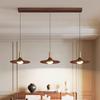 2026 Nuevo Modelo Lámpara Colgante de Restaurante Estilo Vintage Lámpara Colgante de Tres Cabezas para Cafetería/Sala de Té Color Nogal Lámpara de Mesita de Noche para Dormitorio