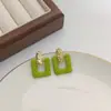 Pendientes Cuadrados Geométricos Tak Green para Mujer 2024 Nuevos Pendientes de Botón de Alta Gama Verano Pequeños Frescos para la Cara Pendientes Pequeños