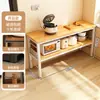 Prateleira de Armazenamento de Cozinha Multifuncional Retangular Mesa de Corte de Legumes Doméstica Mesa de Preparo de Refeições de Camada Dupla Prateleira de Armazenamento de Micro-ondas de Camadas Múltiplas
