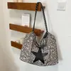 Bolsa feminina estilo casual 2026 nova bolsa tote casual de outono para aula e trabalho, bolsa de ombro e axila de grande capacidade