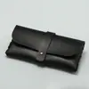 Estojo para óculos de unha única em estoque, em couro preto, bolsa para óculos portátil, caixa para armazenamento de óculos de sol, para impressão