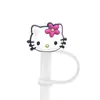 Tapa de Silicona para Popote de Gatito Lindo de Dibujos Animados Transfronteriza, Tapa Antipolvo, Decoración 10mm, Accesorios de Tapa para Popote de Taza de Té con Leche Listos para Usar