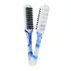 Peine enderezador en forma de V de aleación de aluminio transfronterizo, peine enderezador colorido resistente a altas temperaturas para peinado en salón de belleza