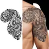 Pegatinas de Tatuaje Temporales Populares Flor y Serpiente Transfronterizas con Fórmula Herbal, Impermeables de Larga Duración, Estilo Asiático Audaz para Hombro, Brazo, Pecho