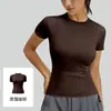 Camiseta esportiva feminina plus size para pilates, fitness, treinamento, fina, respirável, manga curta, profissional, exercícios matinais, corrida, ioga
