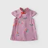 Vestido Cheongsam para Niña Verano Estilo Delgado Bebé Nuevo Estilo Chino Hanfu Vestido de Princesa Vestido para Bebé de Un Año Verano