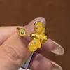 Anel de Abelha Estilo Luxo Leve para Mulheres, Elegante e Estiloso, Micro-Incustado com Zircônia, Fofo e Único, Anel Aberto Ajustável