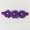 Faixa de Cabelo Elástica para Recém-Nascidos Transfronteiriça, Joia Infantil de Flor de Chiffon com Contas Fofa, Acessórios Finos para Cabelo de Bebê para Todas as Estações