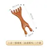 Peine de masaje de sándalo dorado, peine estimulante de meridianos, peine de dientes anchos para terapia capilar, peine de cinco dientes, peine de madera para estimular los meridianos y el cuero cabelludo, disponible en stock