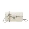 Bolsa de Ombro Acolchoada com Corrente e Detalhes de Diamante de Luxo para Mulheres, Estilo Coco, Luxo Leve, Exquisite, Fashion, Fechamento com Trava, Versátil para Ombro Único ou Transversal