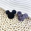 Accesorios para el cabello de moda con purpurina acrílica de dibujos animados lindo Mickey, llavero colgante, accesorios para manualidades, venta al por mayor