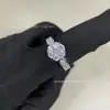 Anillo de Margarita Nueva de Van Gogh con Diamantes Completos, Diseño Floral con un Toque de Lujo, Estilo Francés Moderno y Lujoso, Anillo de Dedo Índice de Nicho, Regalo para Novia