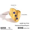 Anillo Estilo Ins Estilo Europeo y Americano Malt Acero Inoxidable Incrustado con Oro de 18K Anillo con Piedra Natural de Colores para Mujer, Joyería de Lujo Ligero de Gama Alta