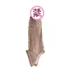 Condón de colmillo de lobo para hombre, tamaño pequeño, engrosado y alargado, condón de colmillo de lobo de cristal para retención de semen, juguete sexual para adultos