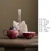 Bolsa de almacenamiento Miyan para una olla y una taza juego de té de viaje tetera y taza de cerámica pintada a mano con flor Gesang juego de té kung fu portátil