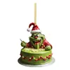 Navidad Transfronteriza Pastel Creativo Serie Grinch Colgantes Decoraciones para Árbol de Navidad Colgantes Acrílicos