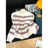 Tangtang~ Cardigã de tricô com botões, gola redonda e listrado, estilo vintage para mulheres, suéter chique e único estilo coreano
