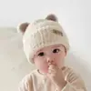Gorro para Niños Estilo Coreano Niño y Niña Sombrero de Felpa Otoño e Invierno Caliente para Bebé Protección para los Oídos Gorro de Lana Tejido Lindo