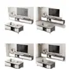 Mesa de centro de pizarra para sala de estar, adecuada para casas pequeñas, moderna minimalista, lujo ligero, sensación de alta gama, mesa de centro combinada con mueble de TV extensible