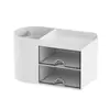 Organizador de Mesa Criativo Transparente Tipo Gaveta Grande Capacidade Porta-Canetas Decoração Material de Escritório Armazenamento Caixa para Crianças e Estudantes