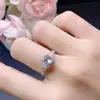 Anillo de Aguamarina Natural Piedra Principal 5*7mm Anillo de Valor Boca Viva Plata S925 Proceso de Galvanoplastia de Precisión