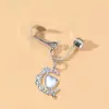 Europa y Estados Unidos comercio electrónico transfronterizo anillo falso de diamantes calientes para ombligo sin perforar luna Mariposa Planeta pinza para ombligo joyería para perforar
