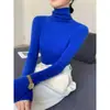 Suéter de cuello alto suave y cómodo para mujer, nuevo estilo otoño/invierno 2026, popular prenda base ajustada, top de punto de cuello alto para mujer