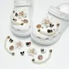 2026 Nova Moda High-End Prata Borboleta Menina Coração Buraco Sapatos DIY Acessórios Decorações Strass Charms para Sapatos