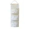 Bolsa de Tecido Pendurada com Três Bolsos para Jardim de Infância para Organizar Controles Remotos e Itens Diversos, Bolsa de Armazenamento de Tecido para Pendurar na Parede ou Porta 0978