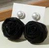 Brincos de Flor Rosa Estéreo Coloridos de Tecido Doce e Fresco Coreanos Europeus e Americanos Transfronteiriços