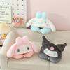Linda Almohada de Cuello en Forma de U con Capucha de Perro Cinnamon Kuromi con Gorro Almohada de Viaje Portátil para siesta en la Oficina