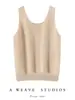 100% Cachemir Puro para Mujer, Básico, Doble Cuello en V, Sin Mangas, Tejido, Prenda Interior, Tirantes, Blanco