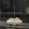 Quemador de Incienso Cerámico de Cuatro Patas Estilo Chino Quemador de Incienso Pequeño para Ceremonia del Té para Uso en Interiores en Casa con Soporte para Cenizas de Plantas para Varillas de Incienso
