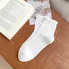 Meias Femininas de Algodão na Altura da Panturrilha com Laço, Borda Bolha Texturizada, Estilo Fino para Primavera e Verão, Meias Simples e Versáteis