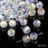 Cuentas de cristal de vidrio, cuentas planas brillantes, cuentas cuadradas, cuentas de corazón de melocotón, pulsera de cuentas hecha a mano, accesorios de joyería, cuentas sueltas