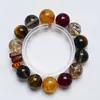 [Vermelho Marrom Âmbar] Cristal Natural Cola Amarela Cristal de Chá Pulseira Feminina Mais Fácil de Combinar Corrente de Pulseira Atacado